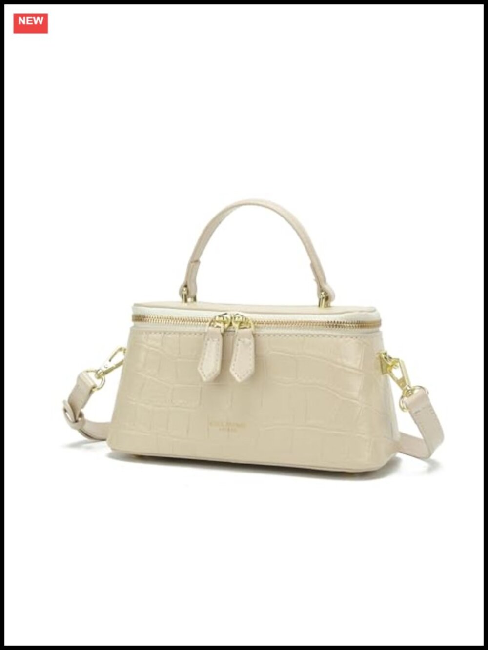 Crocodile-Embossed Faux Leather Crossbody Bag Adjustable Strap Women